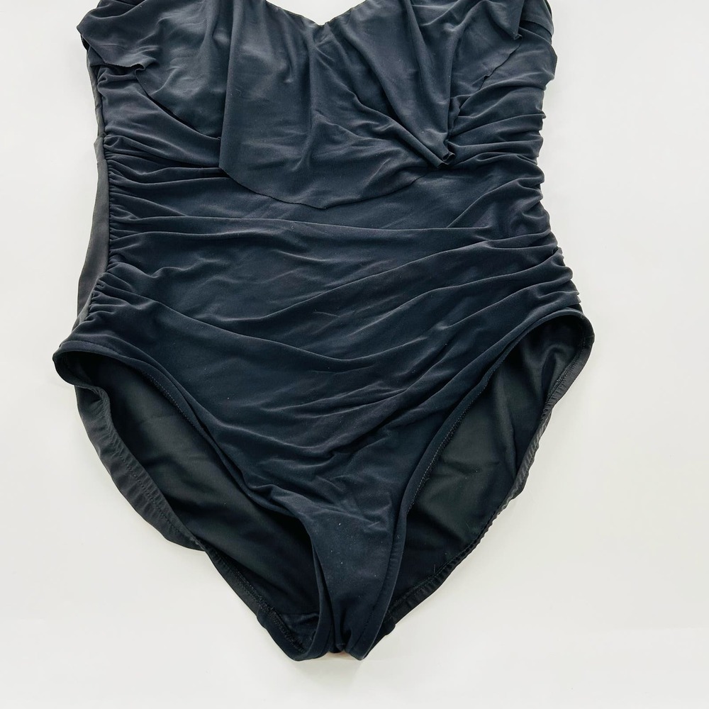 Magicsuit Black Solid Isabel Underwire Ruching V-… - image 3